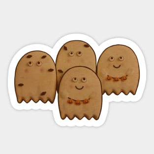 Cute Spooky Halloween Ghost Retro Cookies Sticker